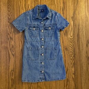 Gap Kids Girls Denim Button Up Dress Size Small (6/7)